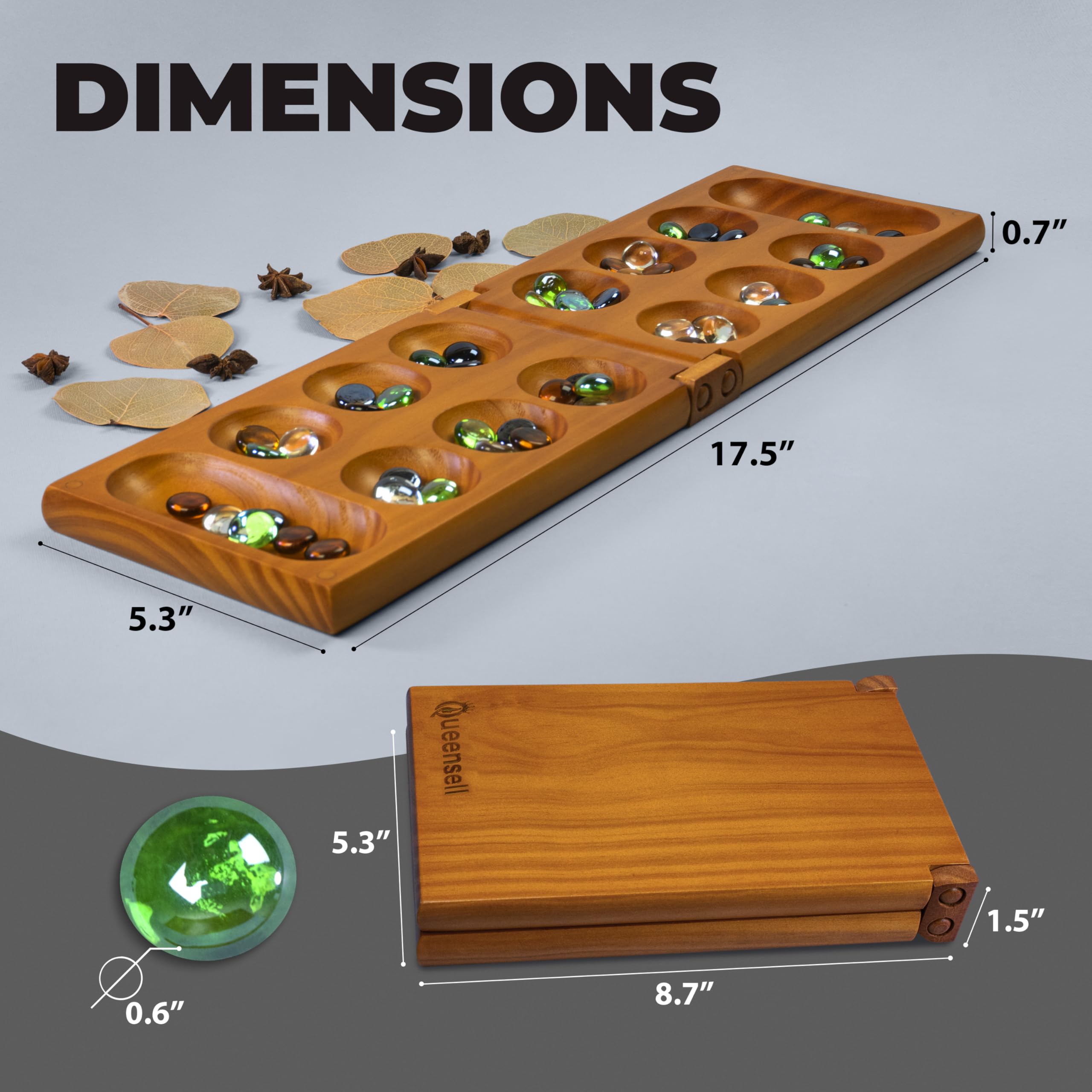 Queensell board held in hand for scale showing convenient travel dimensions