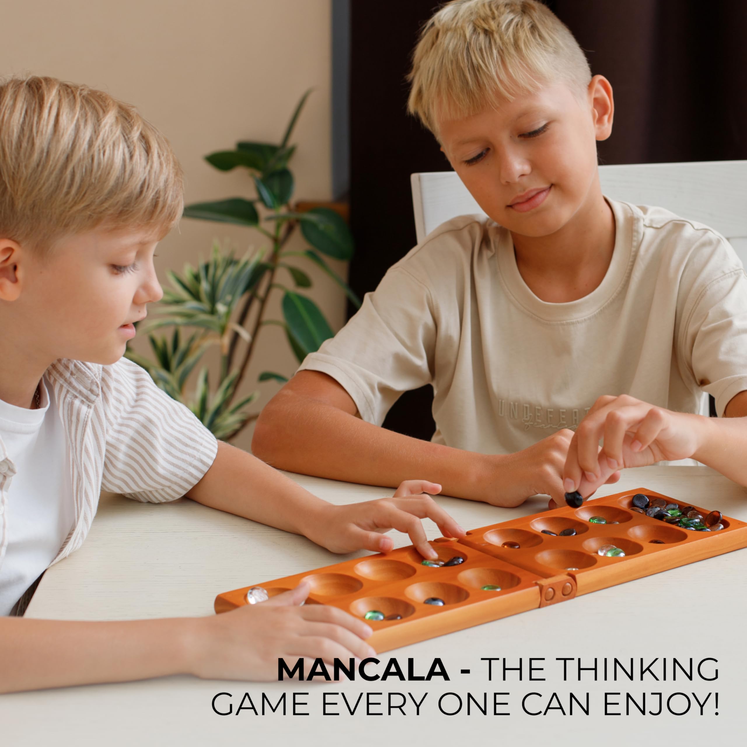 Queensell mancala stones close-up showing texture and colorful smooth finish