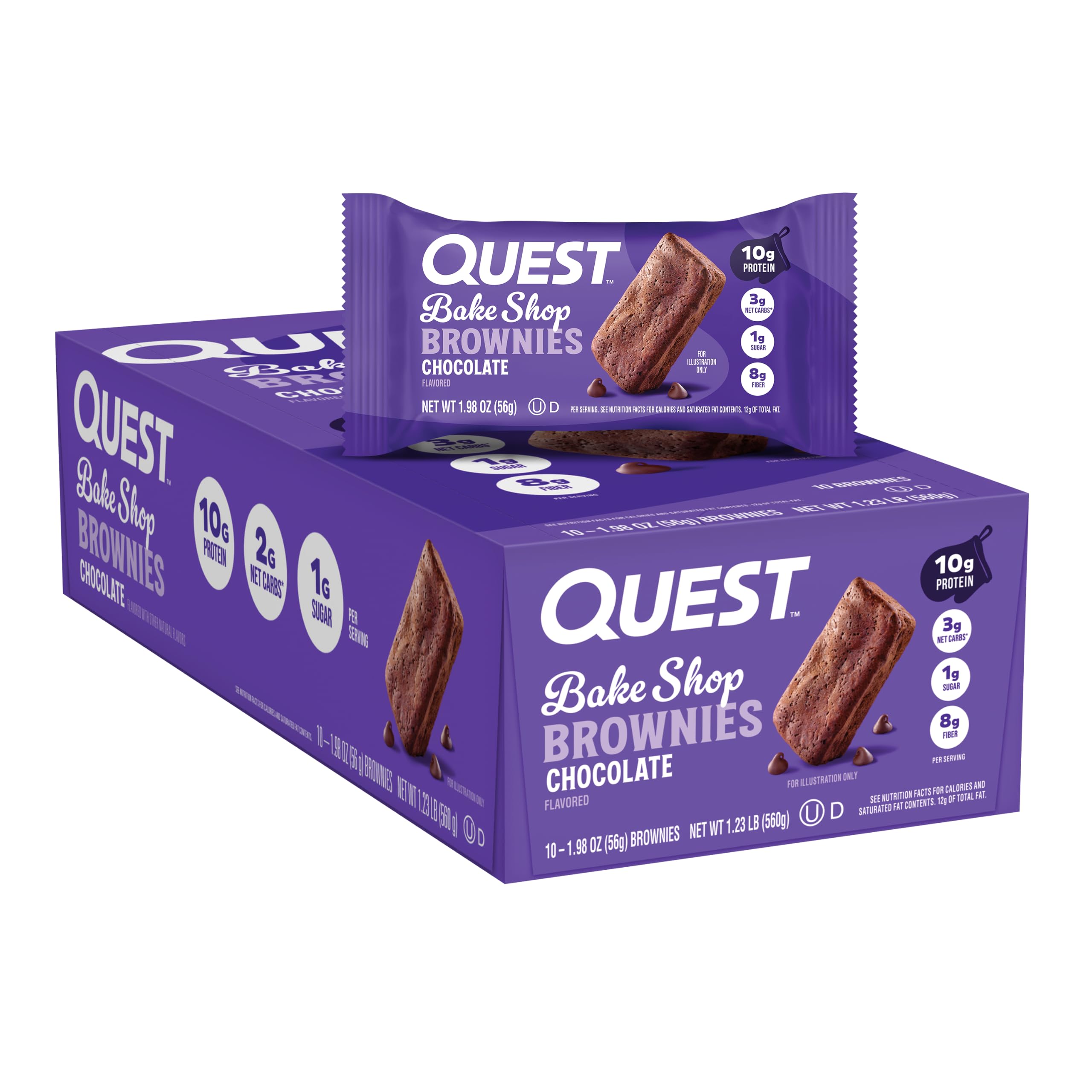 Quest Bake Shop box front showing 10-count and protein highlight