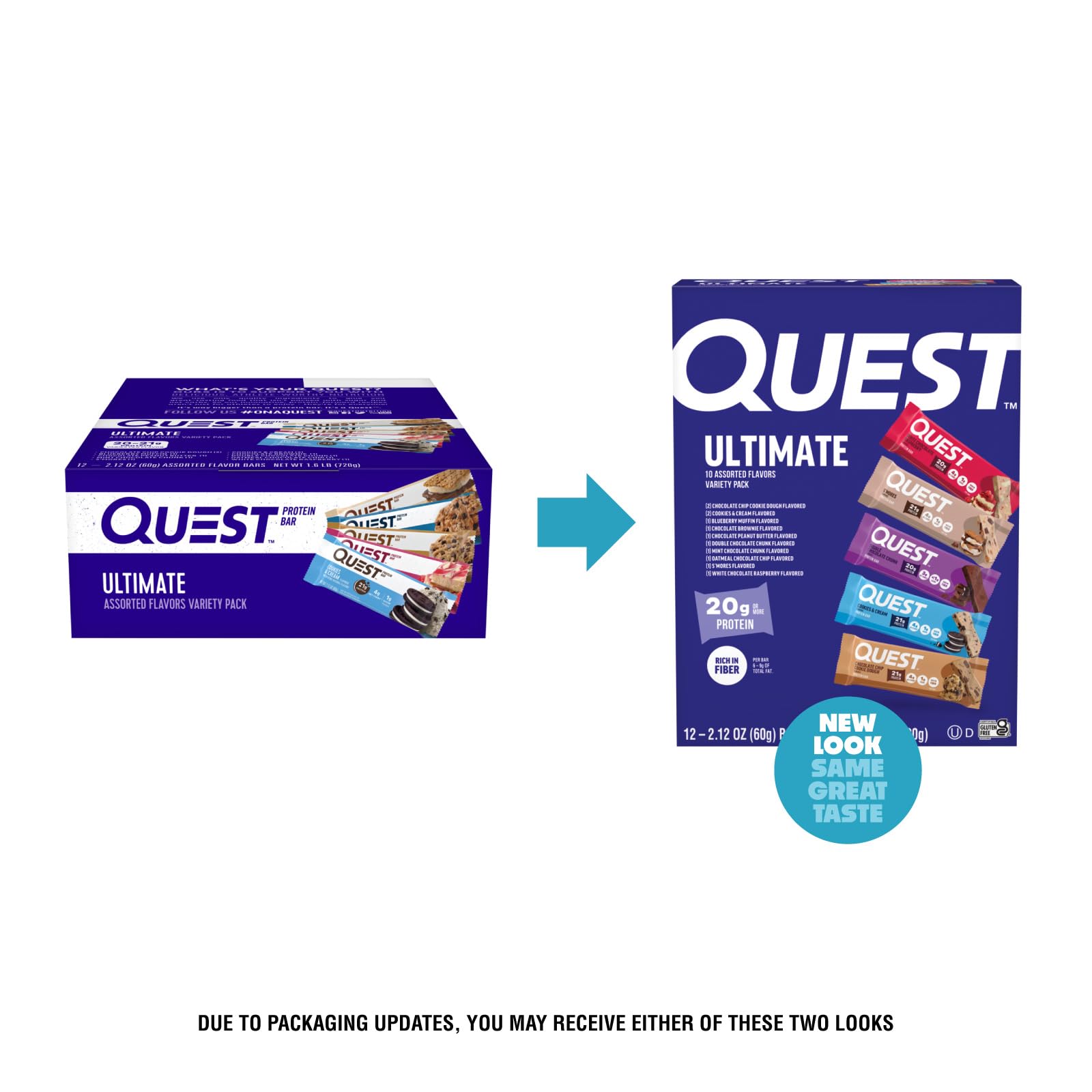 Quest close-up of bar texture highlighting chewy protein and flavor