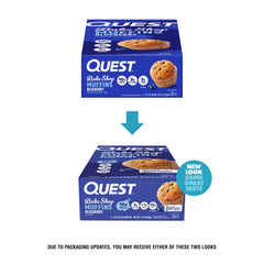 Quest blueberry muffin crumb detail showing moist texture and satisfying bite