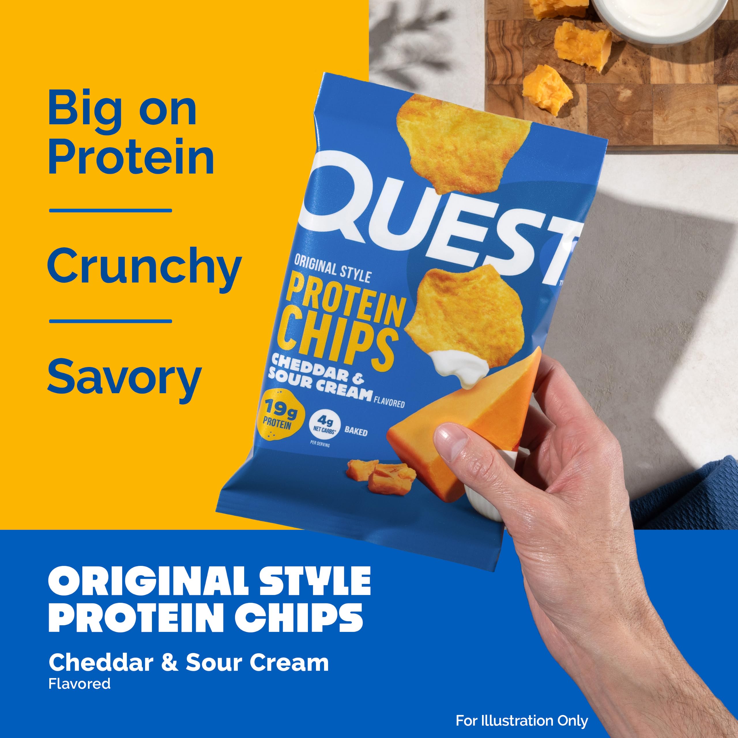 Single bag next to ruler for scale, Quest portion size visible