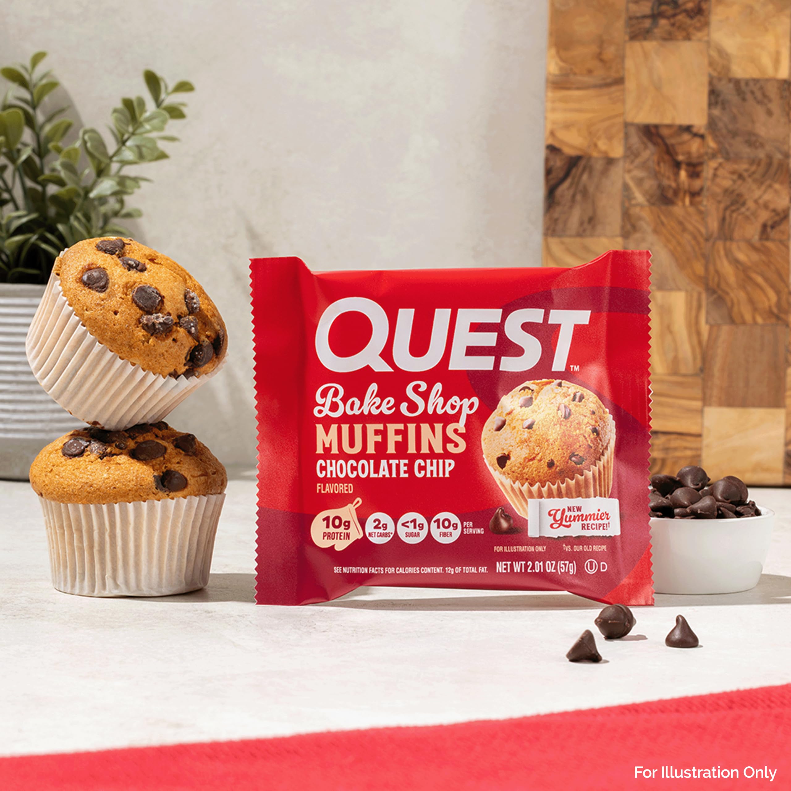 Quest muffin held in hand to illustrate grab-and-go convenience for busy lifestyles