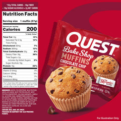 Quest individually wrapped muffin highlighting portability and portion control benefits