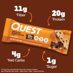 Quest ingredient label showing protein and allergen details for peace of mind