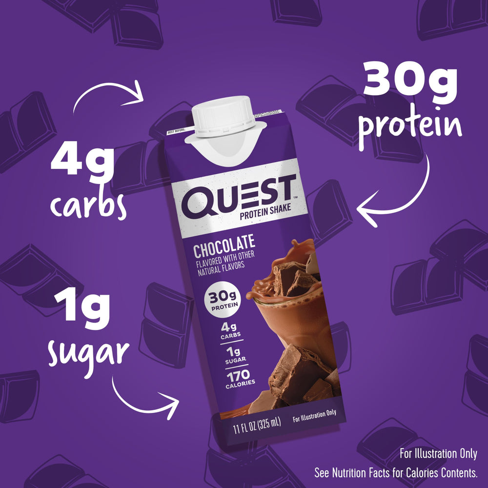 Quest bottle closeup highlighting label texture and premium look