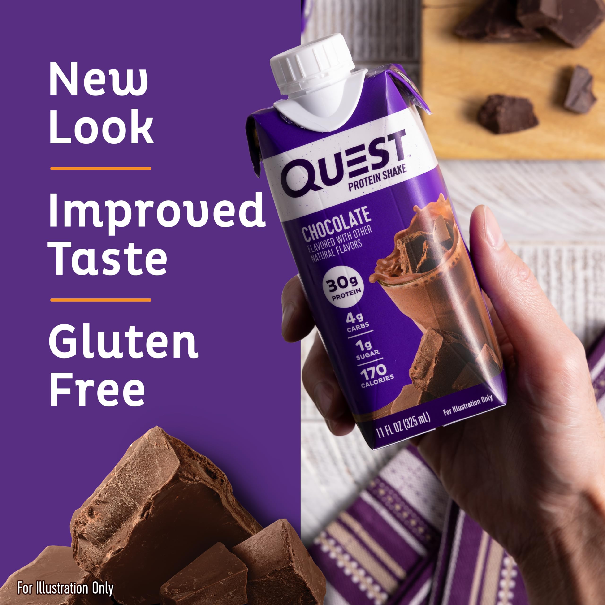Quest label details focusing on nutrition facts and informed choice
