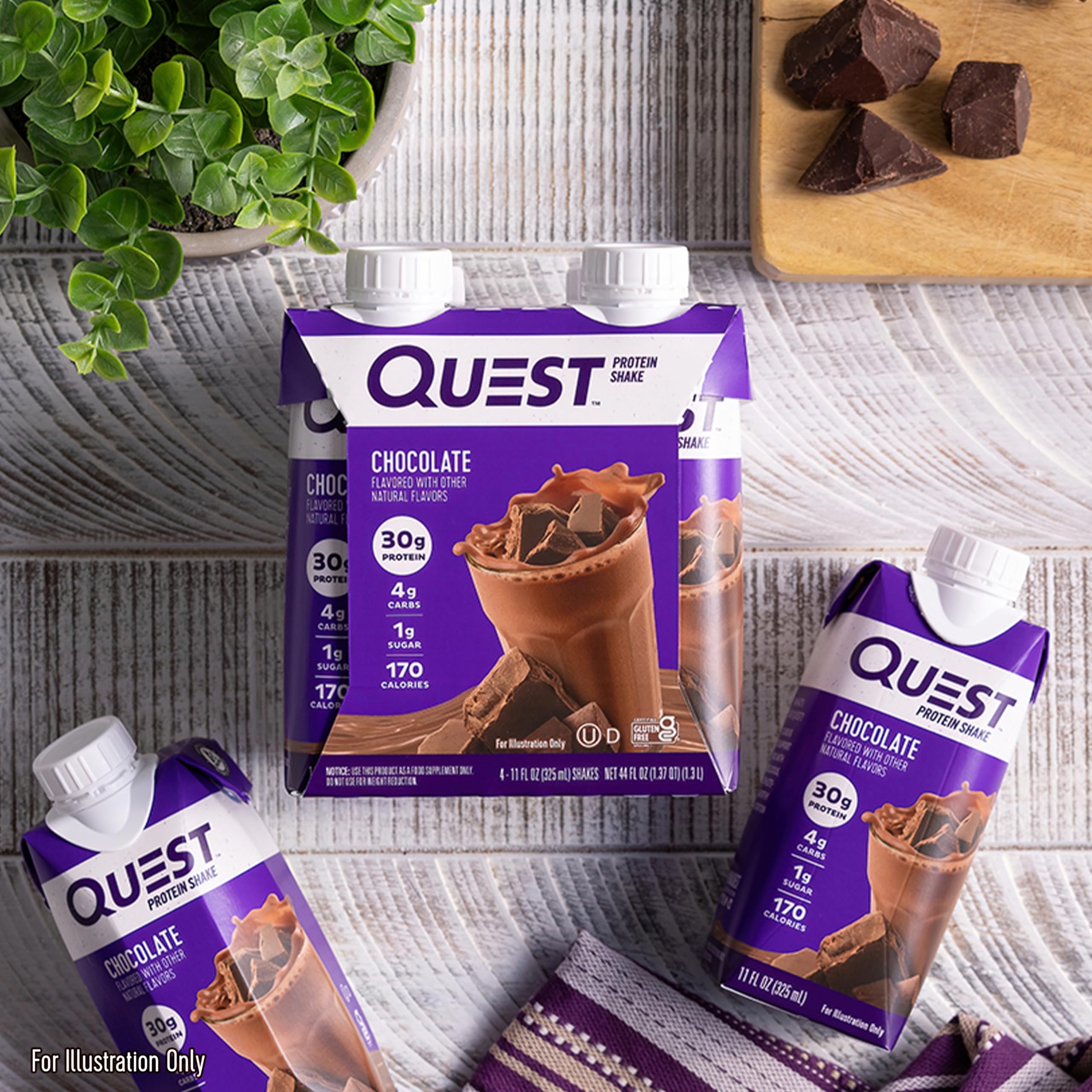 Quest shake pour showing creamy texture and satisfying flavor