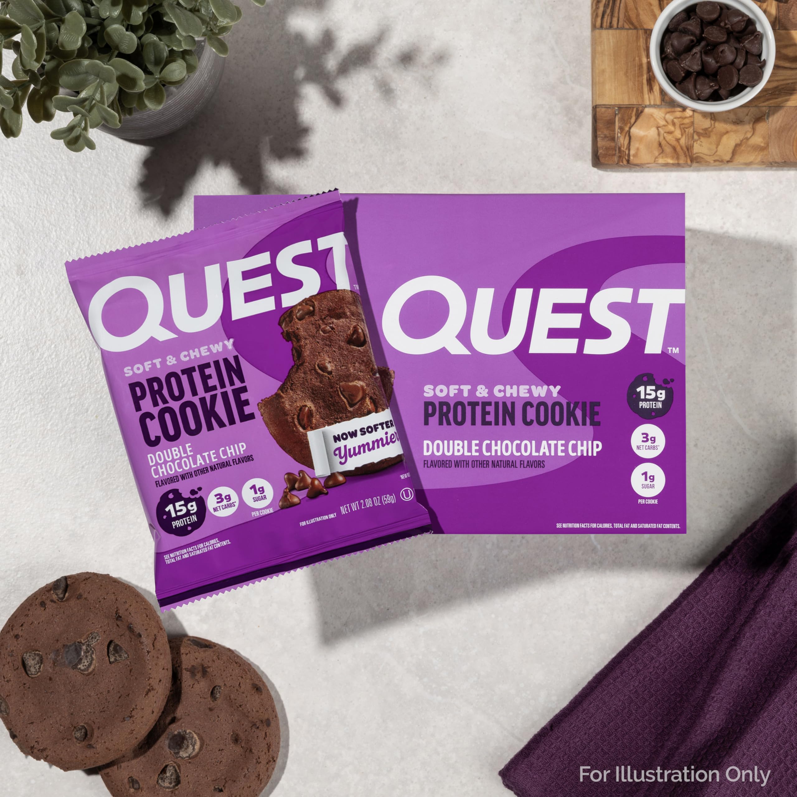Quest cookie nutrition label and ingredients view helping shoppers verify protein and sugar content
