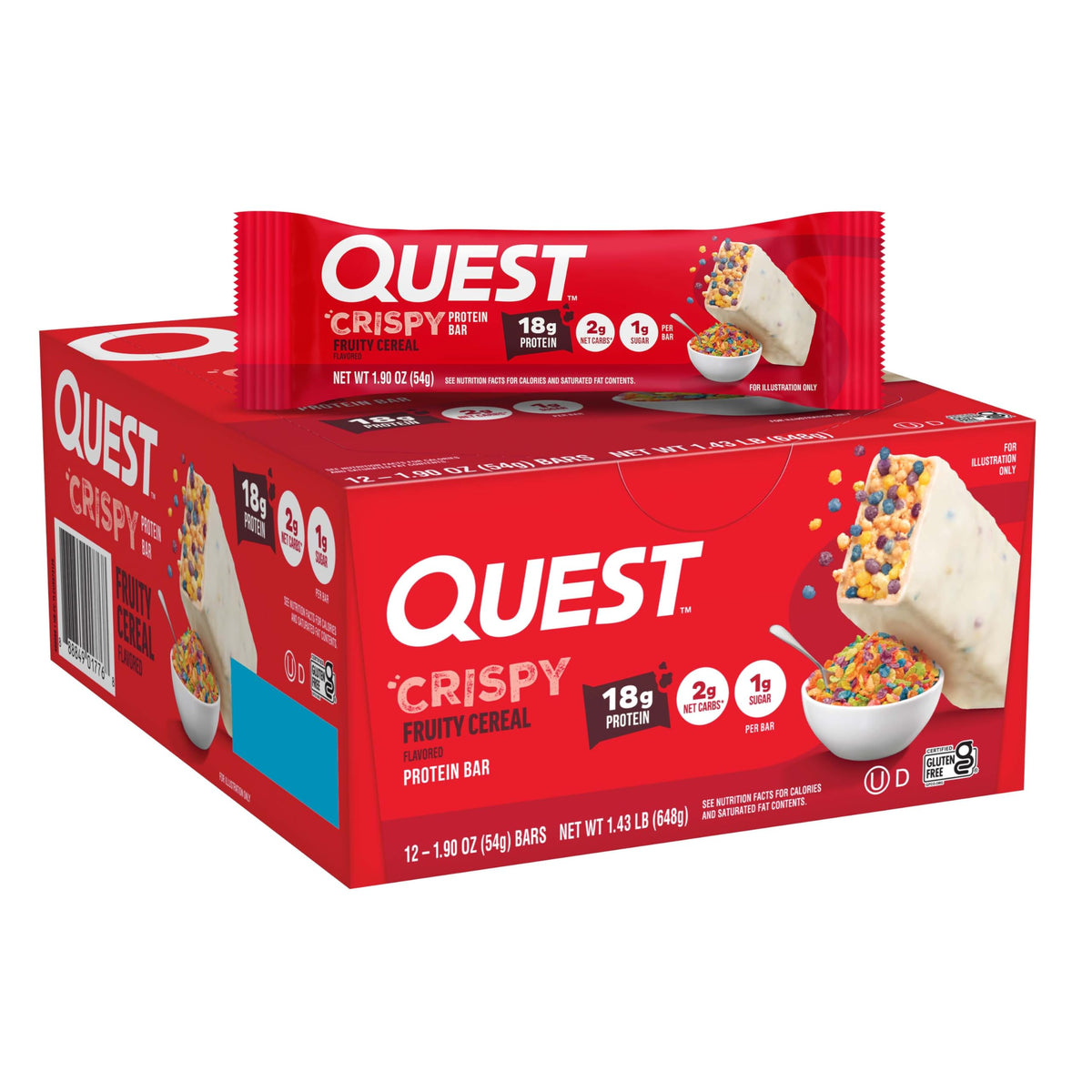 Quest front packaging showing 12-count box and convenience