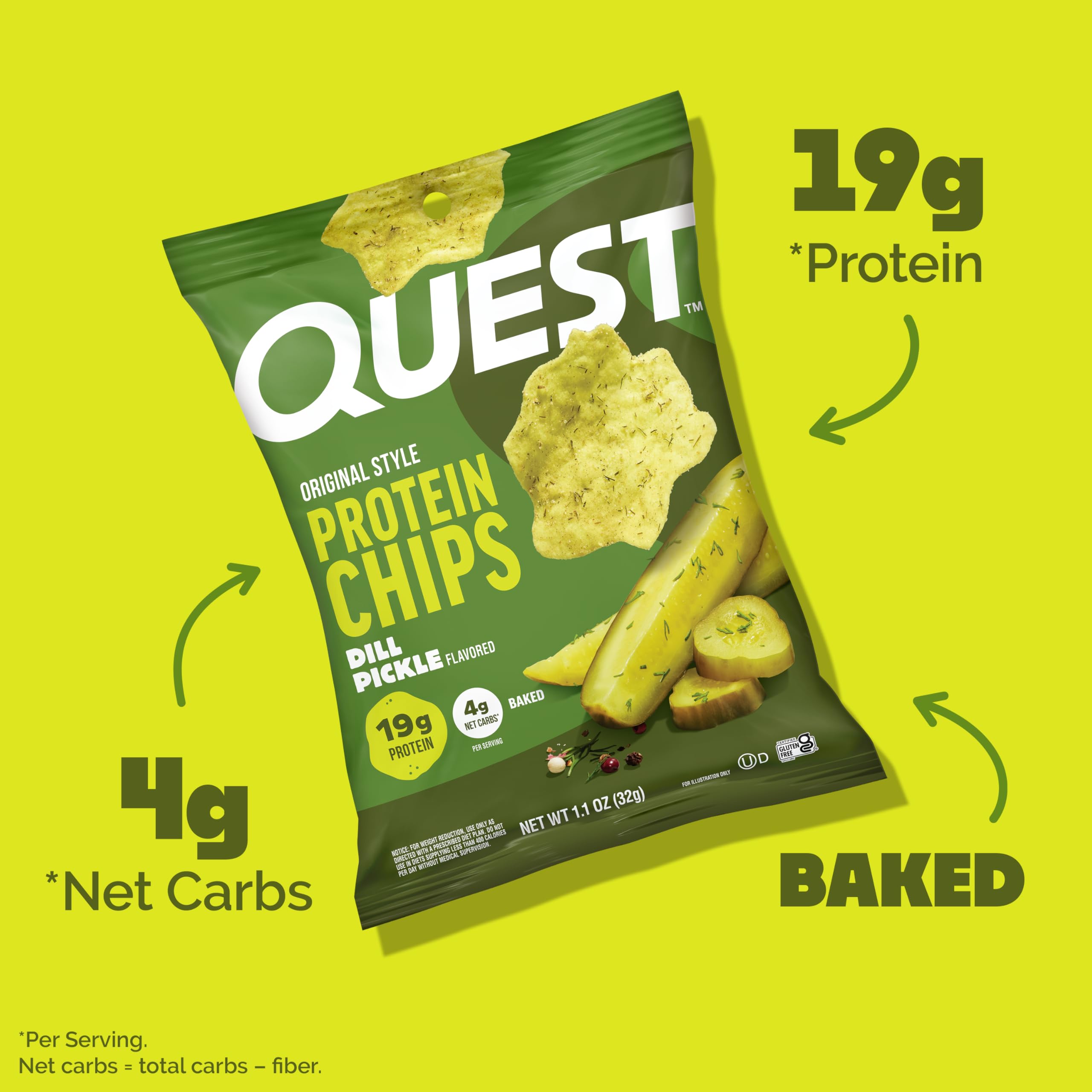 Open Quest bag showing stacked chips inside for convenience and on-the-go use