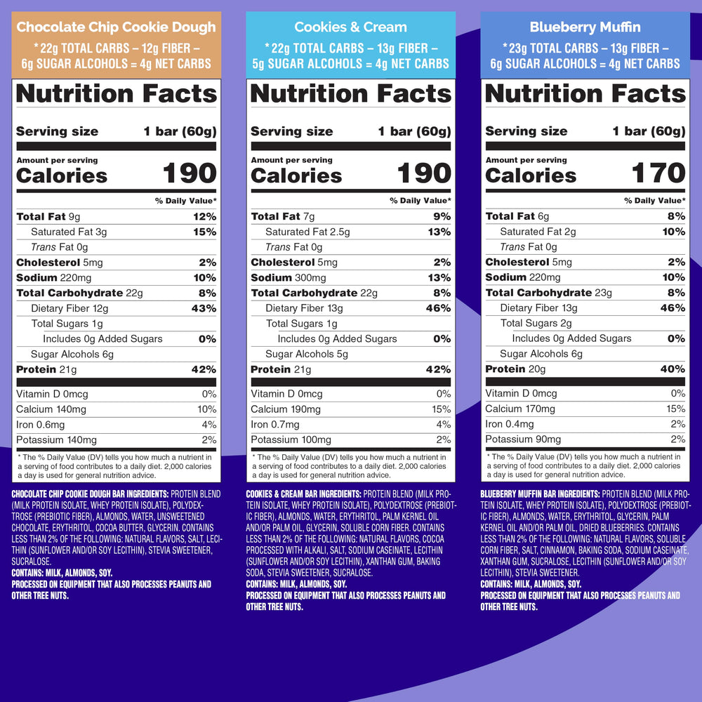 Quest assortment of flavors lined up illustrating variety and choice
