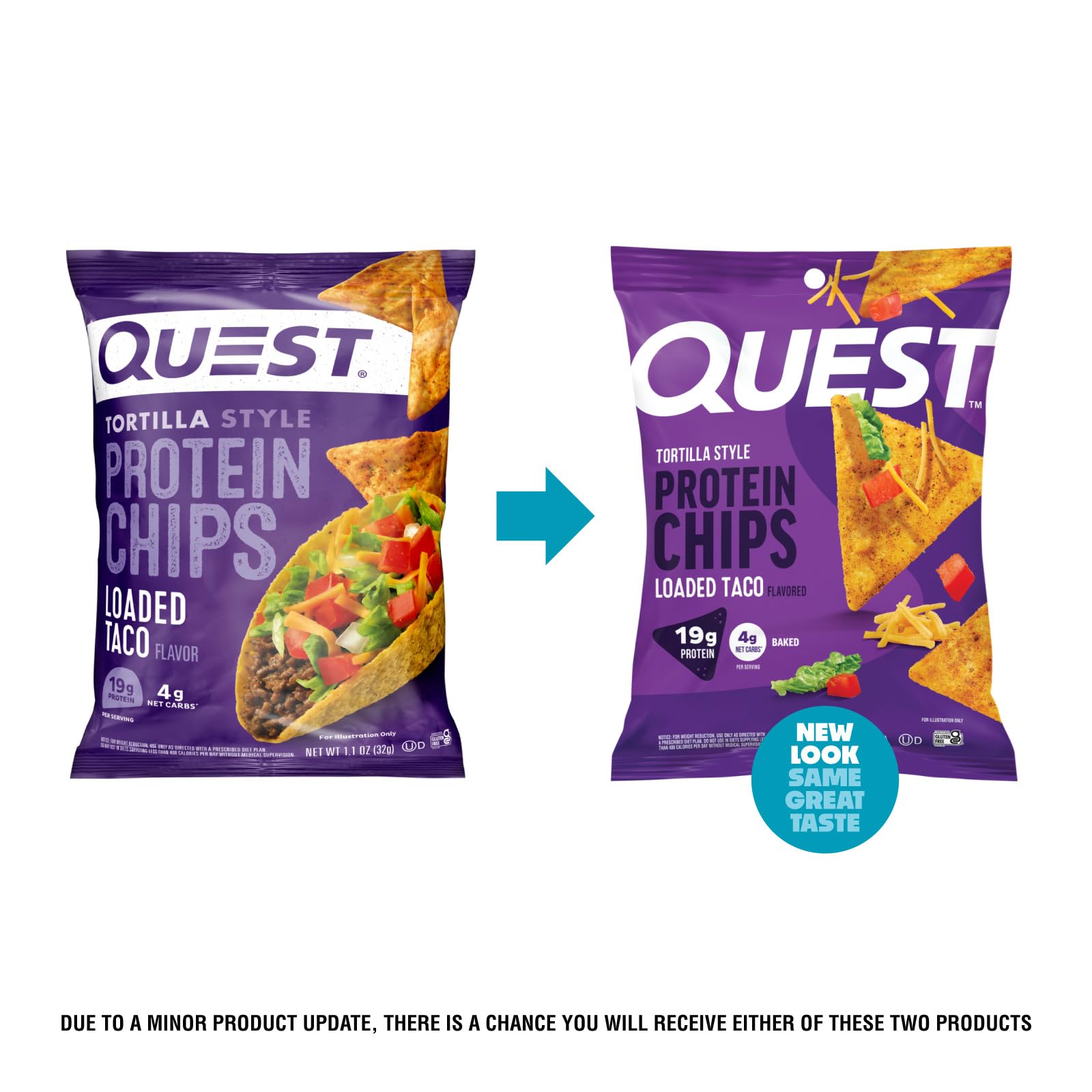 Quest chip close-up texture showing baked crunch and seasoning