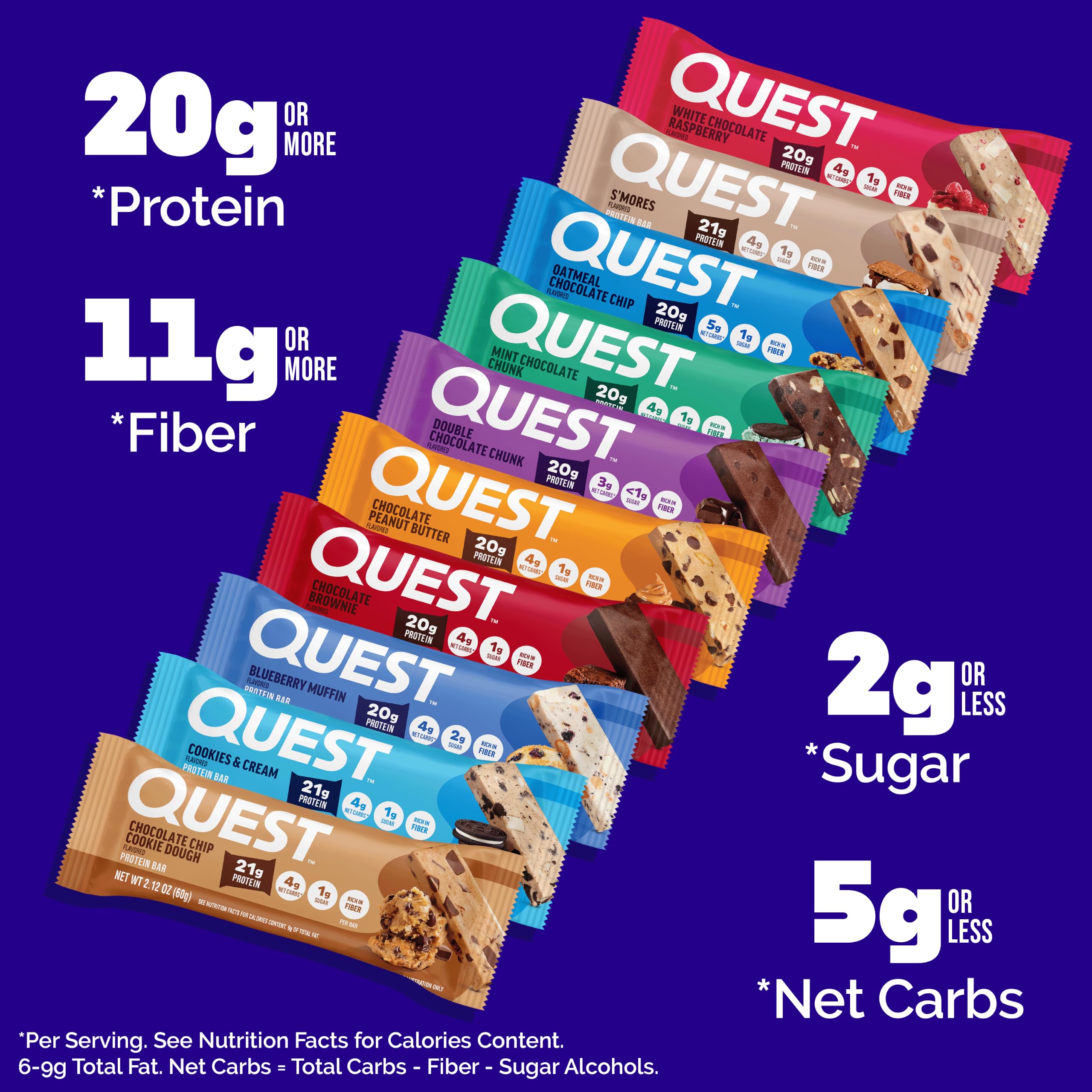 Quest carton beside a hand for scale showing portable snack convenience