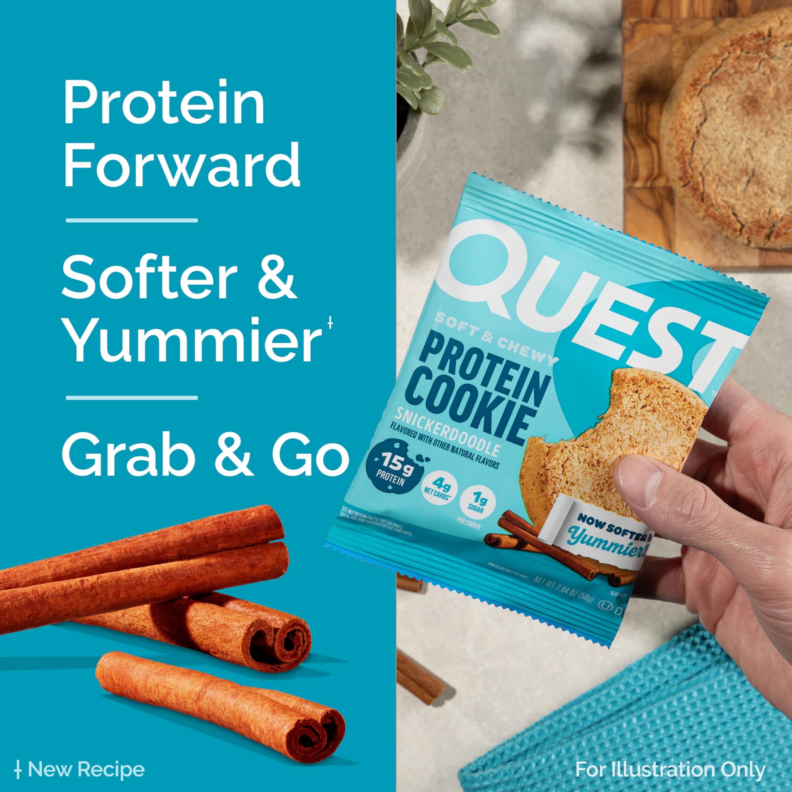 Quest cookie tucked in gym bag for convenient post-workout fuel