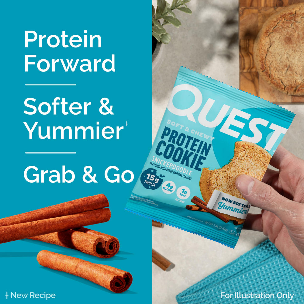 Quest cookie tucked in gym bag for convenient post-workout fuel