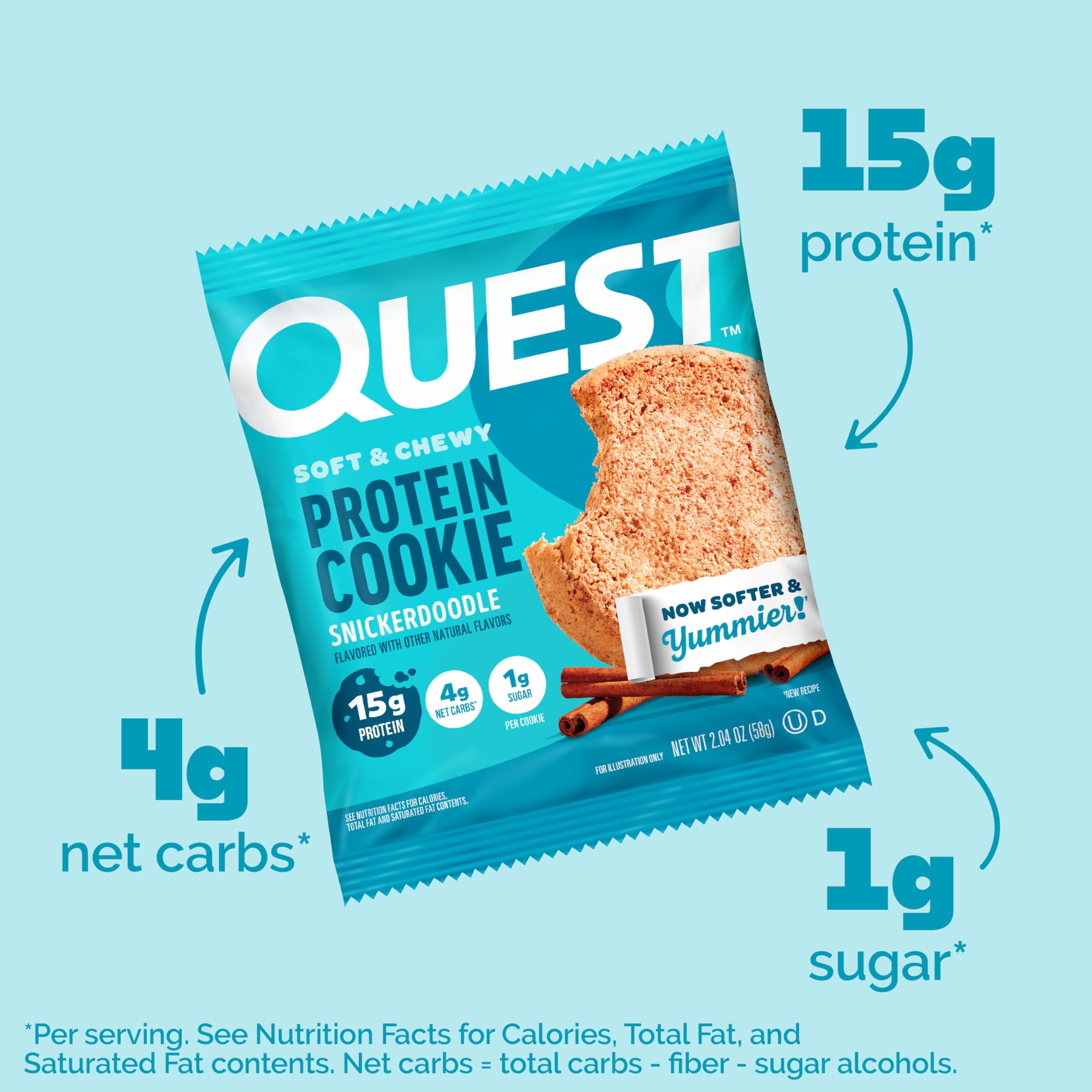 Quest cookie split to show interior crumb and protein-rich filling