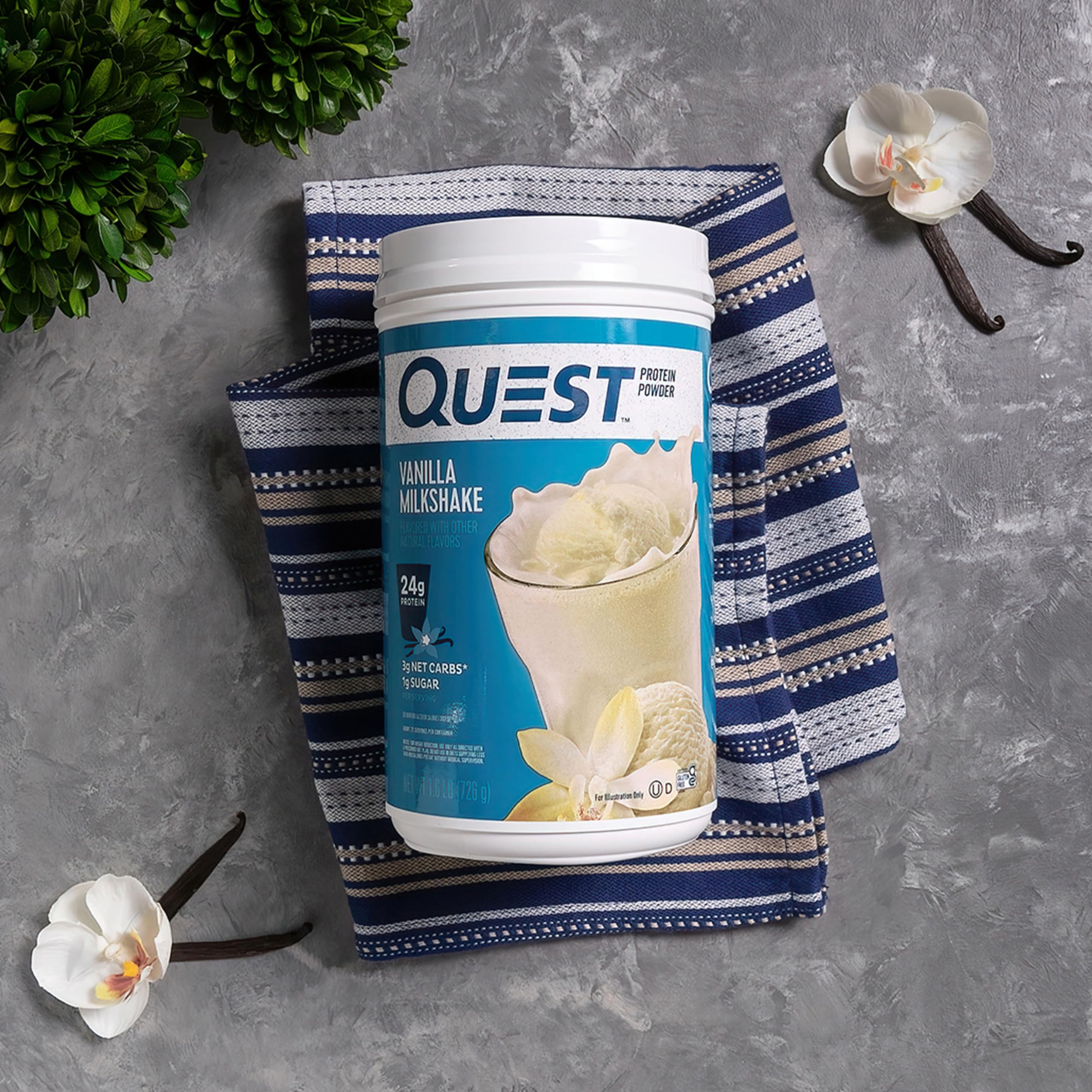 Serving poured into glass showcasing Quest vanilla flavor and satisfying low-sugar treat