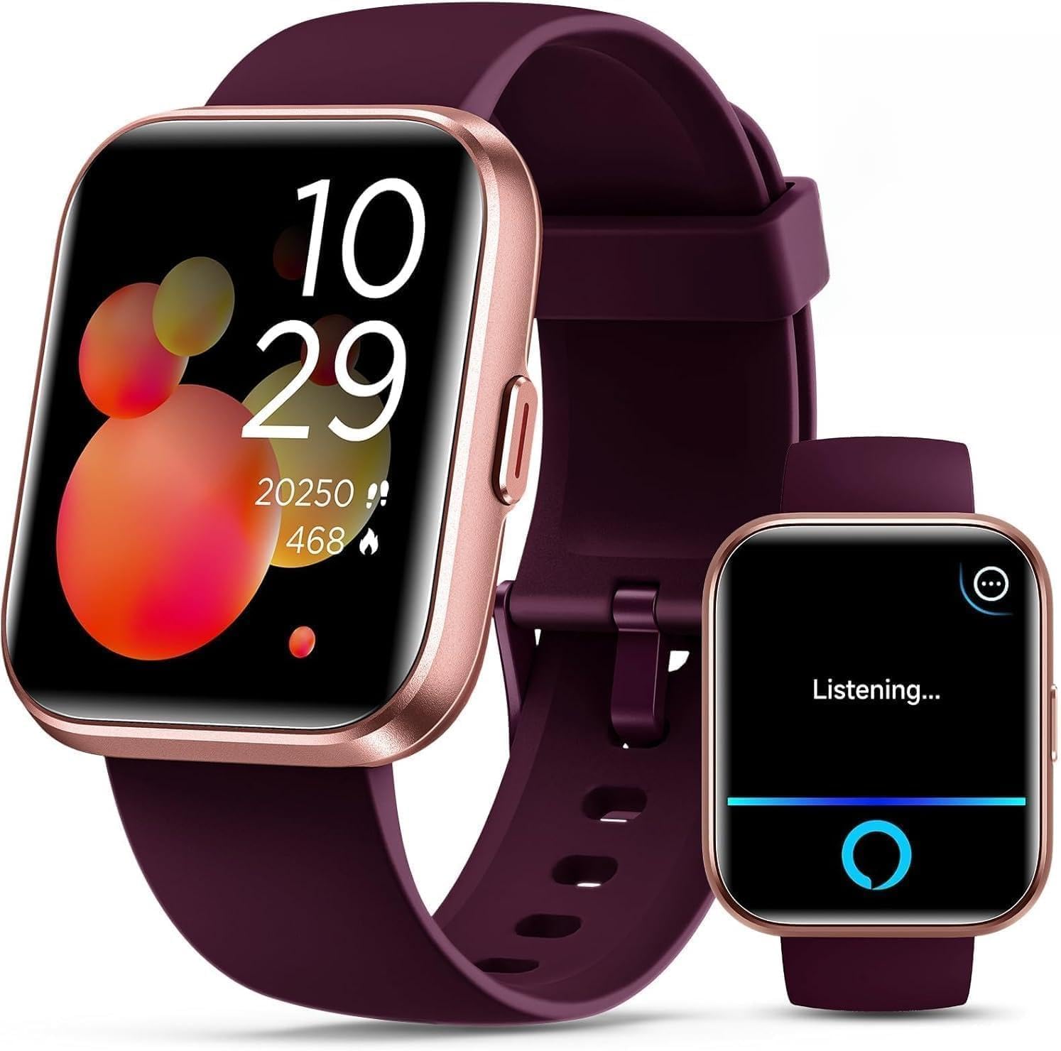 Quican front display dark purple showing time and notifications for quick checks