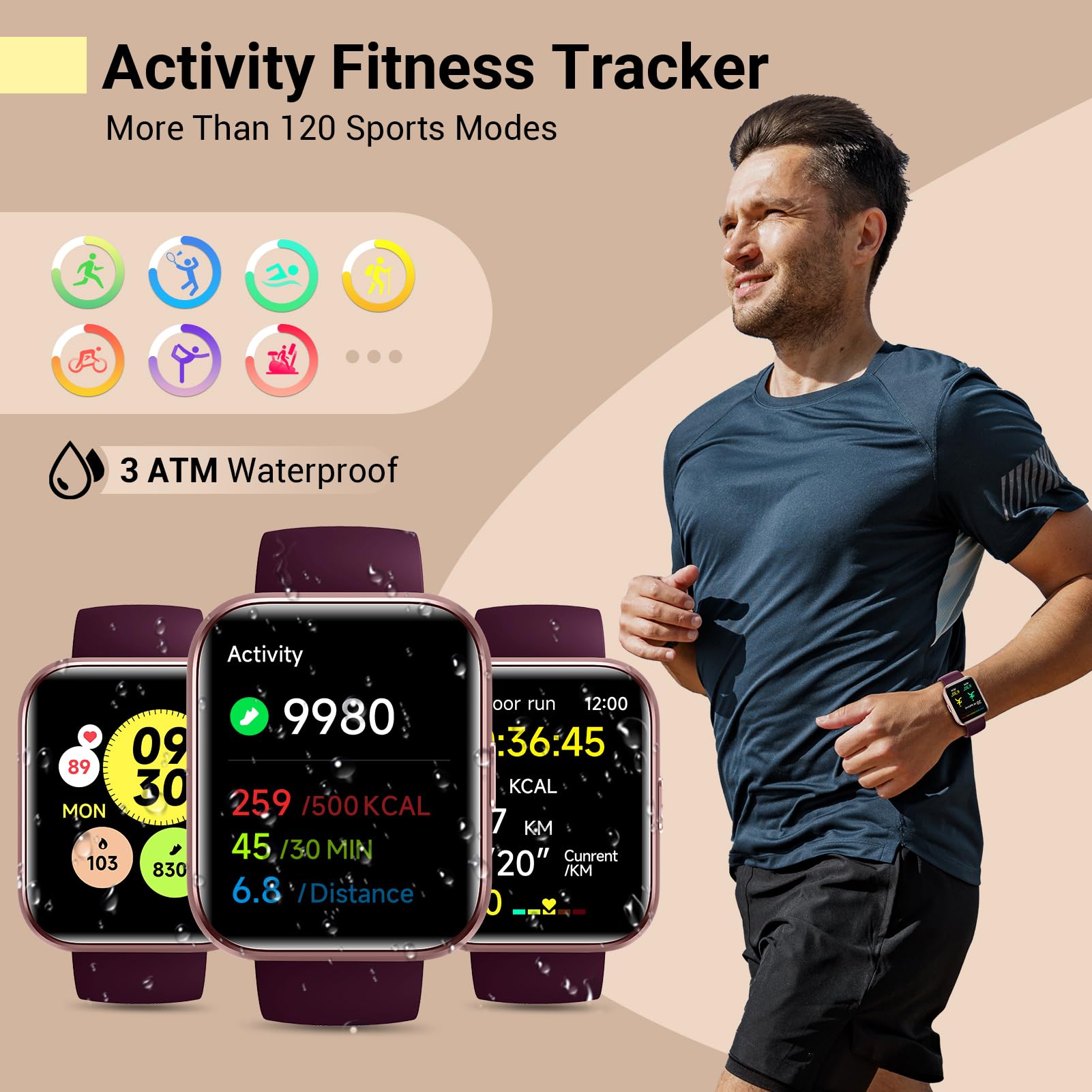 Quican worn during running to track activity and provide real-time metrics
