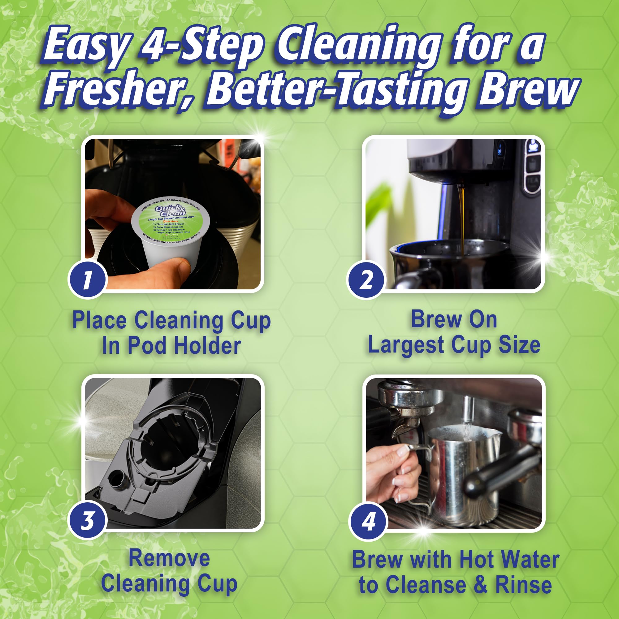 Quick & Clean pod seated in Keurig holder demonstrating simple insertion and cleaner flow