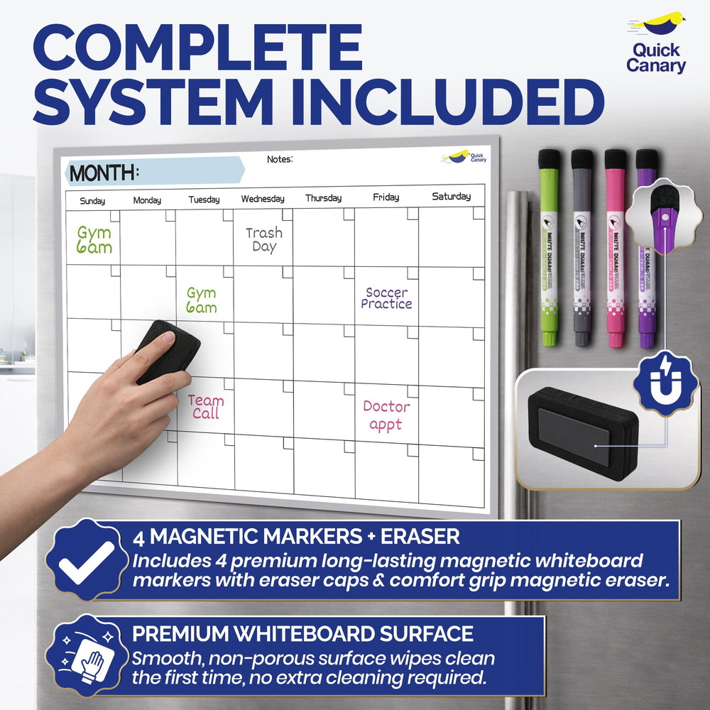 Quick Canary full-back magnet backing shown for edge-to-edge hold and slip resistance
