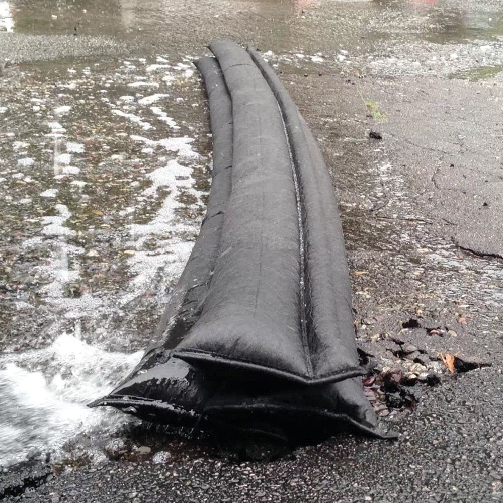 Quick Dam pre-soaked on pavement for rapid activation and reliable defense