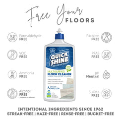 Quick Shine being poured into a spray mop demonstrating convenient ready-to-use benefit