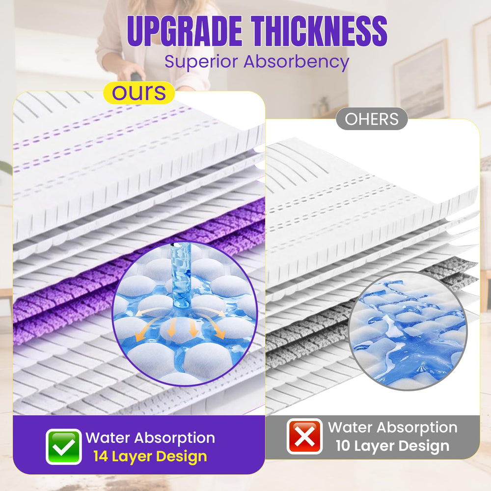 QuikMoprit 40 pads laid out displaying supply for frequent cleanings