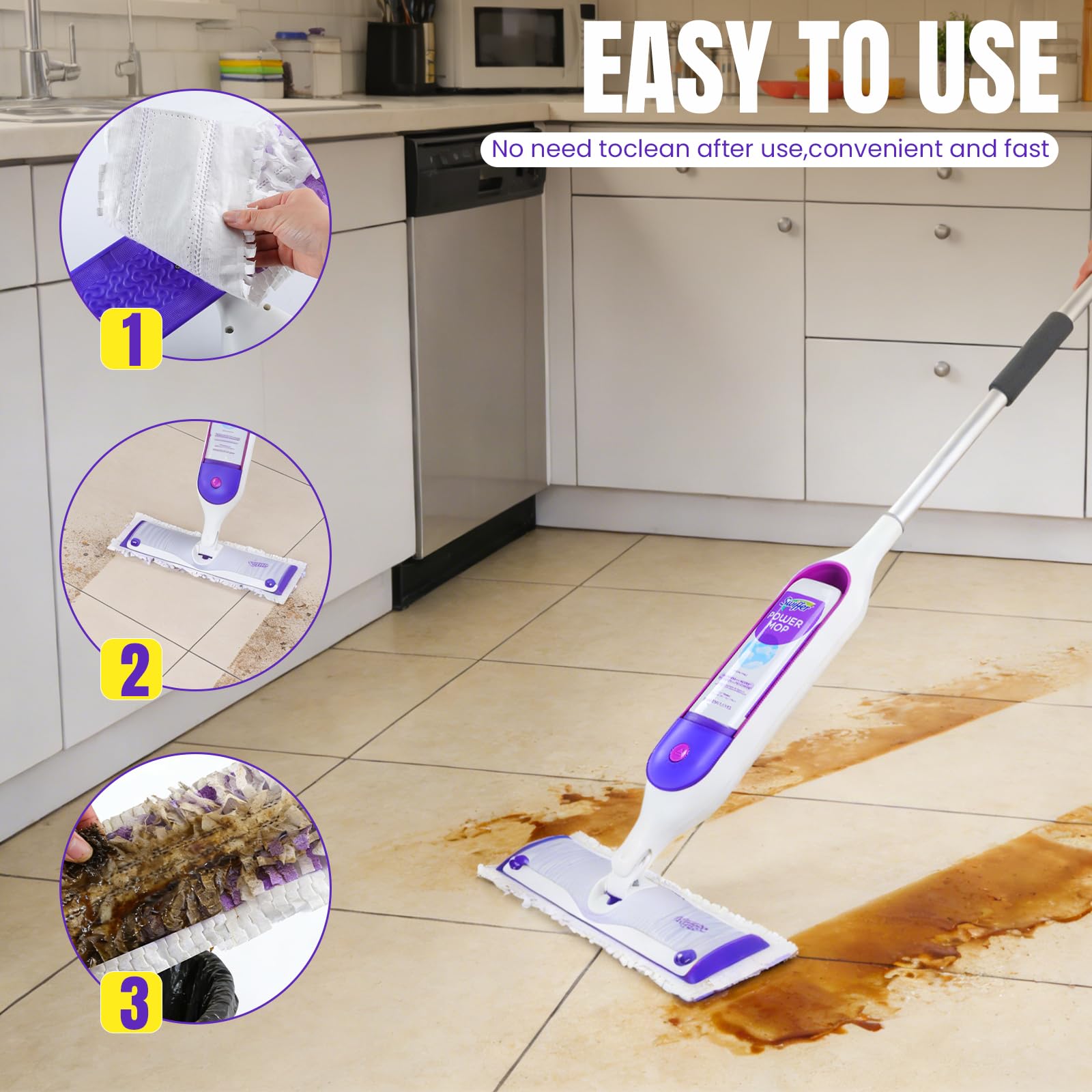 QuikMoprit pad next to hand indicating compact size and easy handling