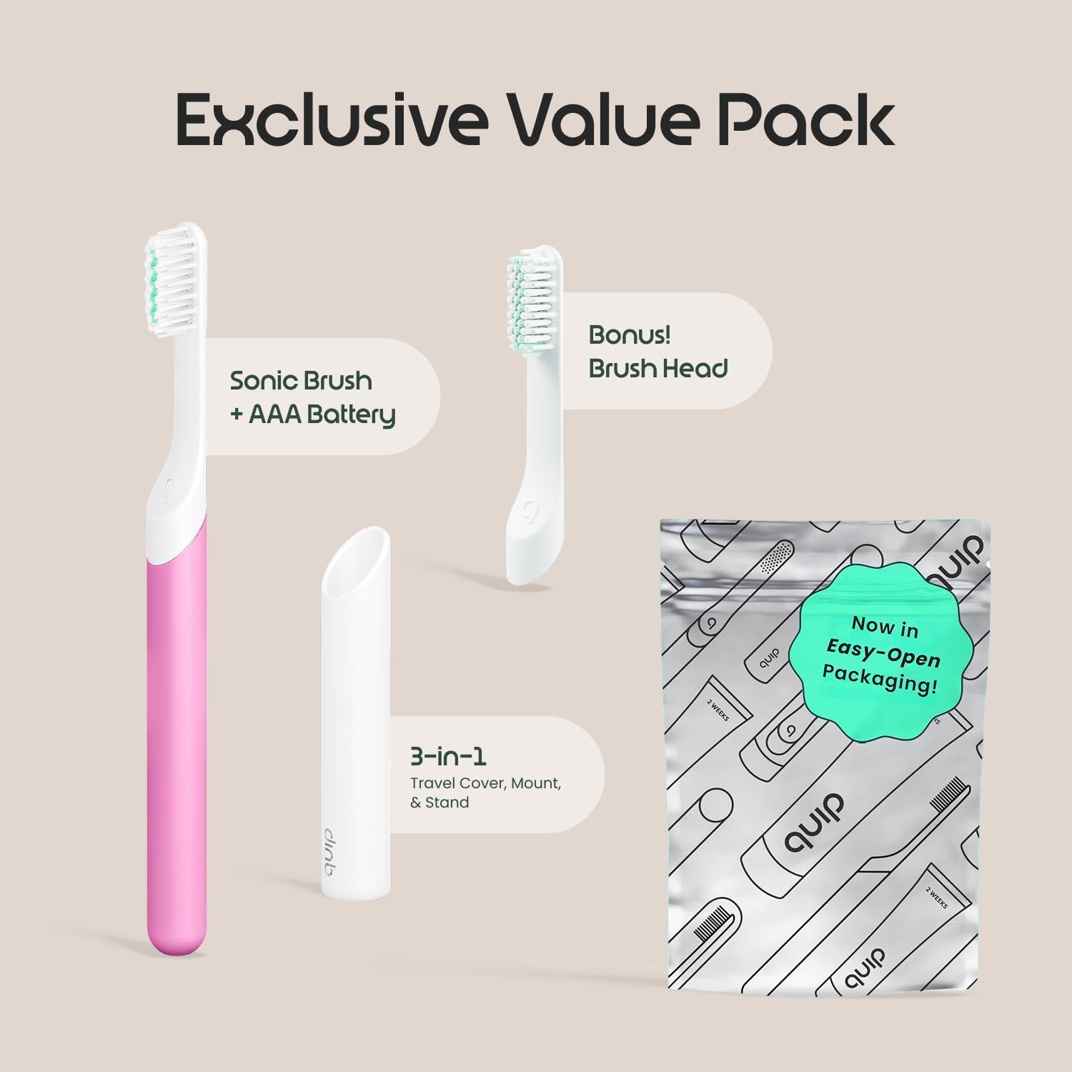 Quip in bathroom lifestyle scene showing convenience and daily routine benefit