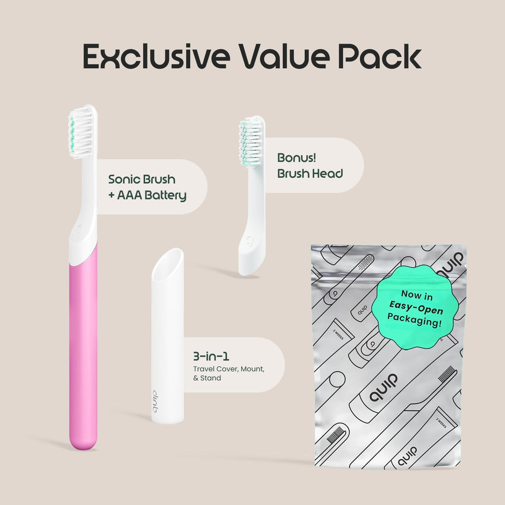 Quip in bathroom lifestyle scene showing convenience and daily routine benefit