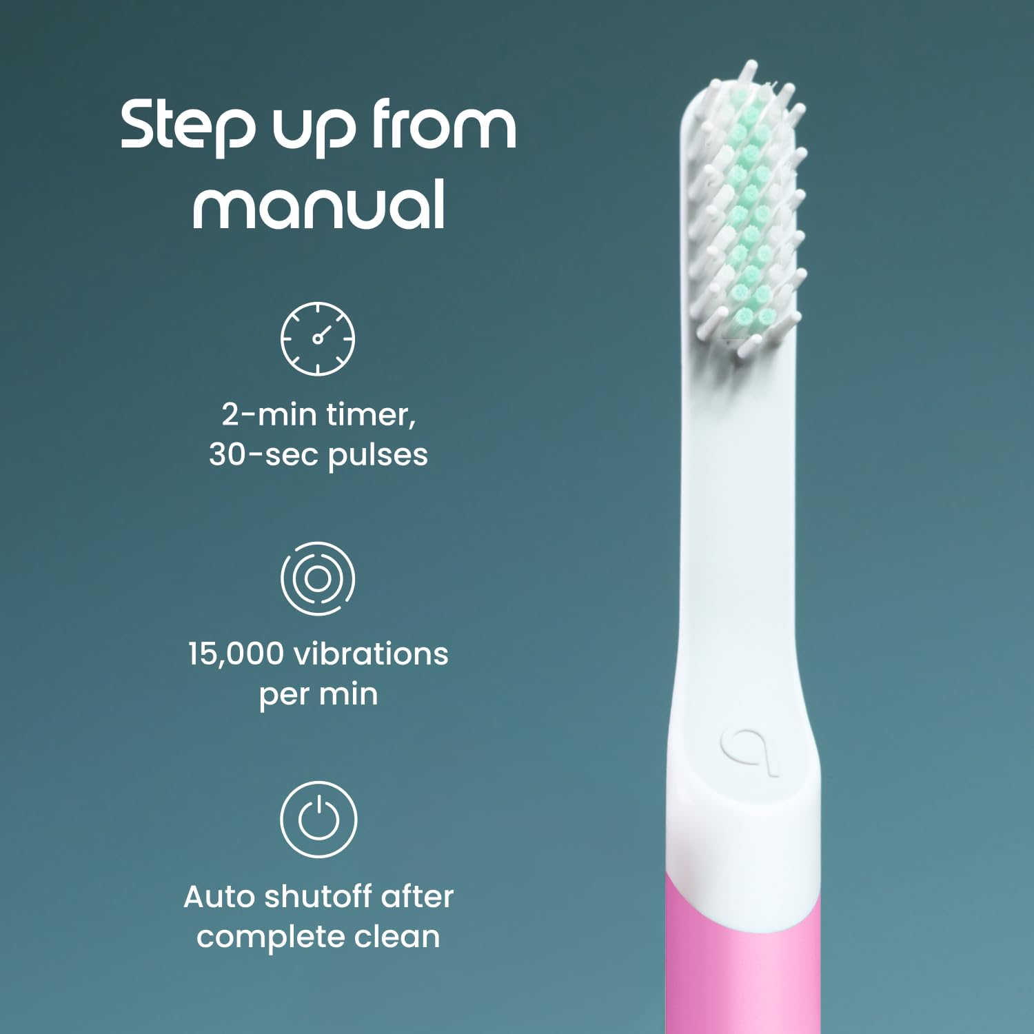 Quip extra brush head included to extend brushing performance and hygiene