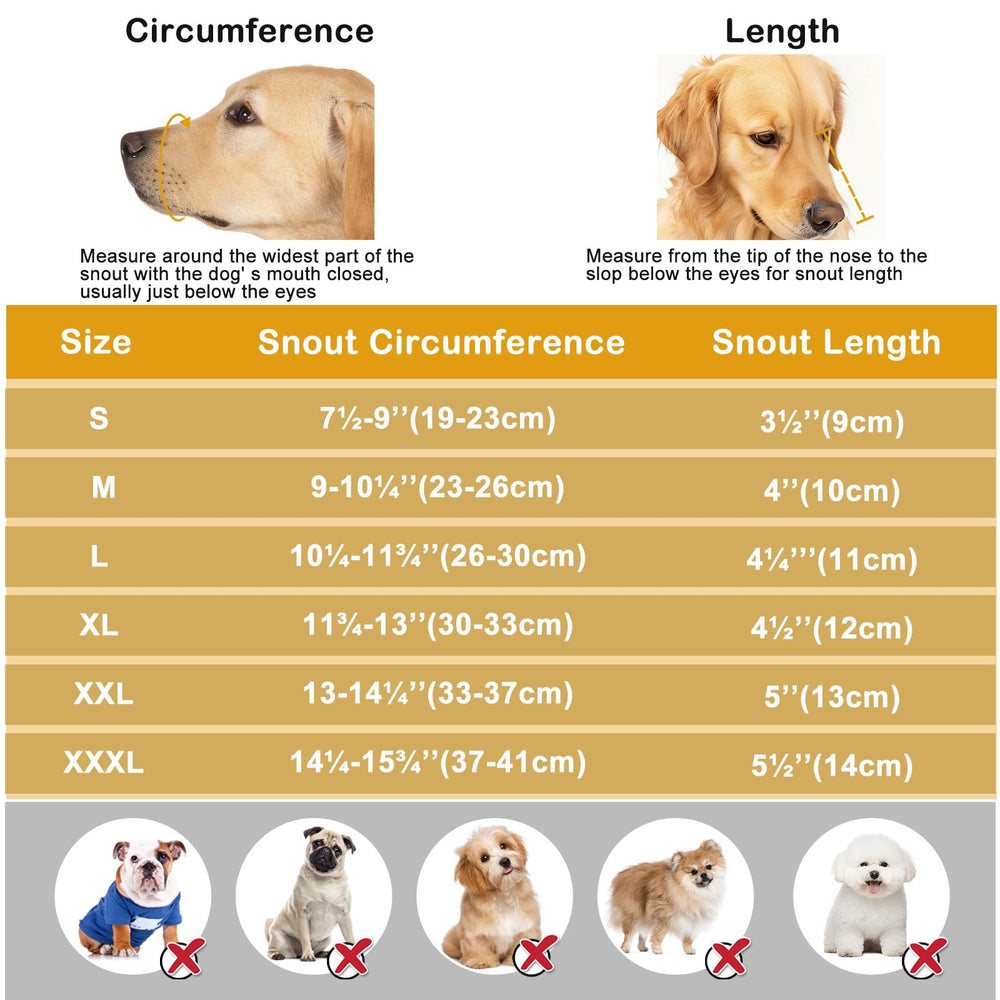 Qukcors size comparison chart to help owners pick the right fit