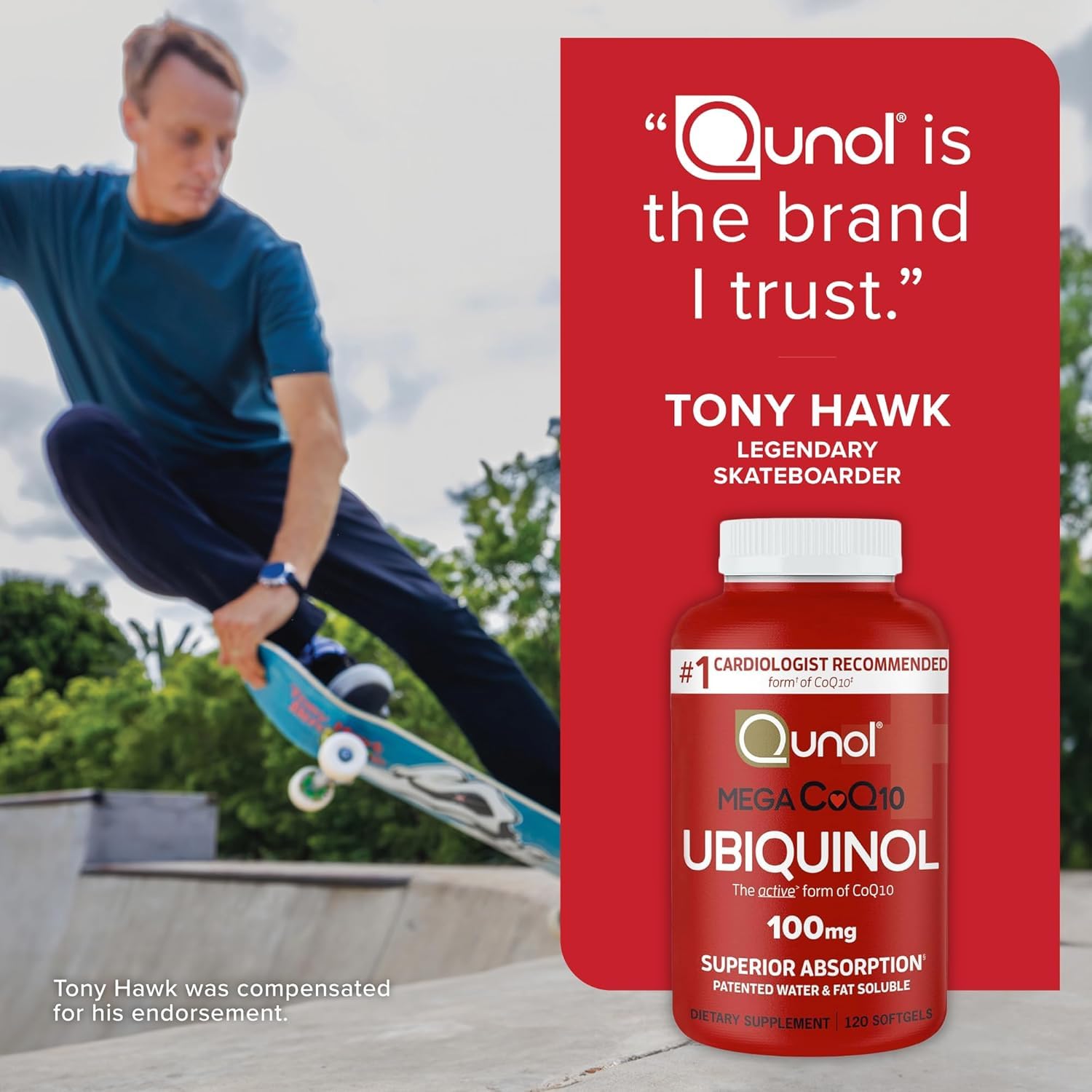 Qunol bottle with other daily supplements illustrating routine fit