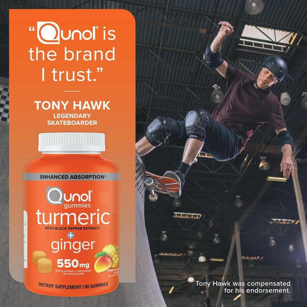 Qunol gummies on breakfast table lifestyle scene showing easy integration into routine