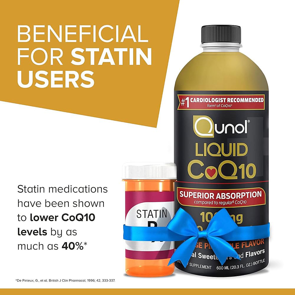 Qunol bottle next to measuring cup showing portion size benefit