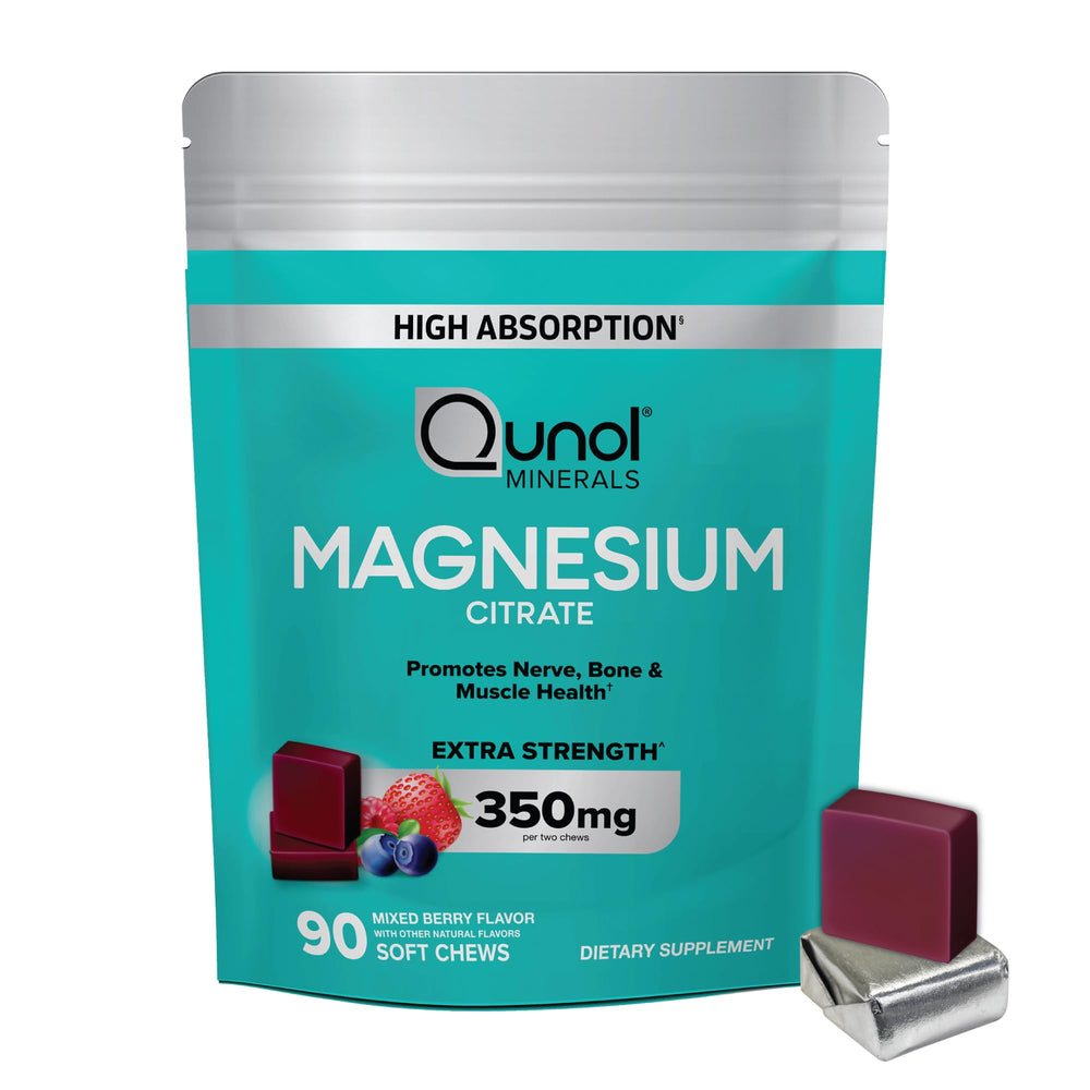 Qunol front packaging showing bottle and chew count for easy identification and convenience