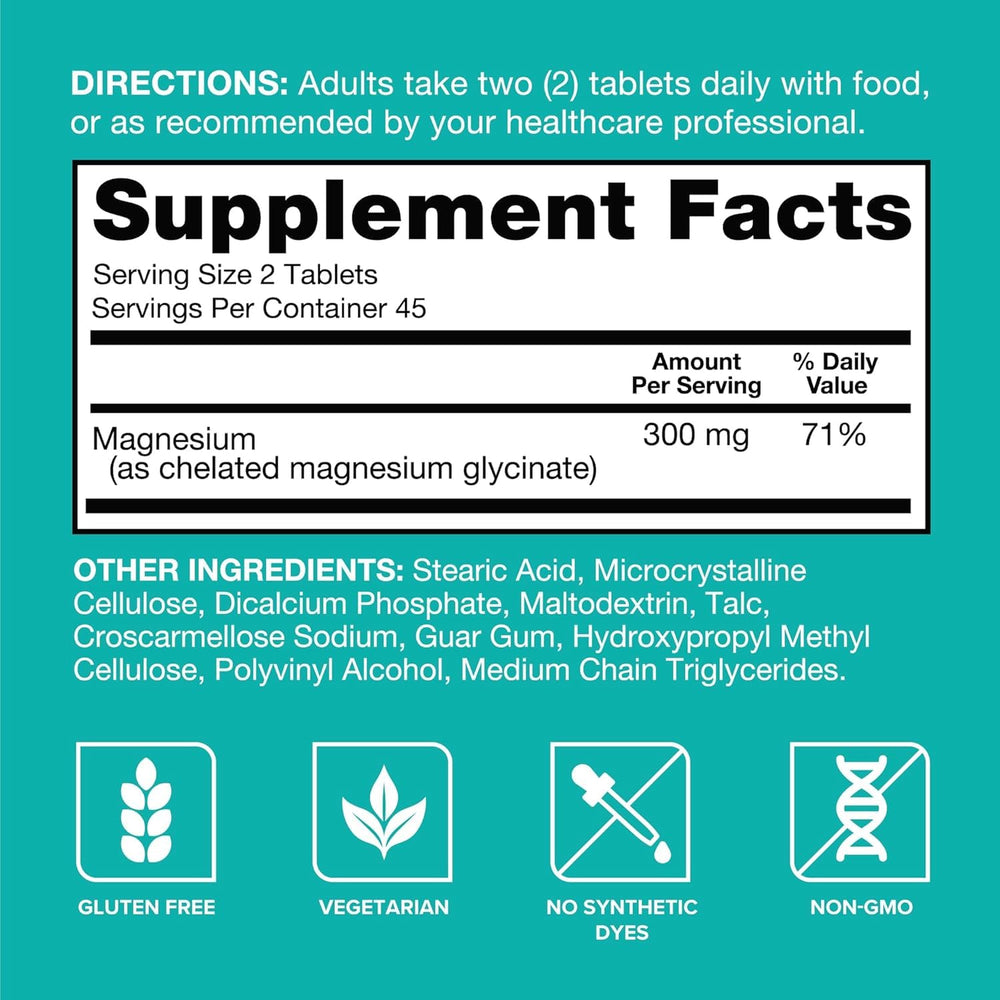 Qunol glycine ingredient callout highlighting chelated magnesium absorption benefit