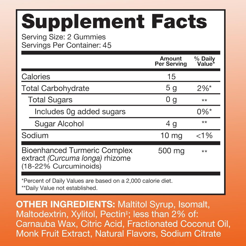 Qunol nutrition label detail displaying dosage and ingredient clarity