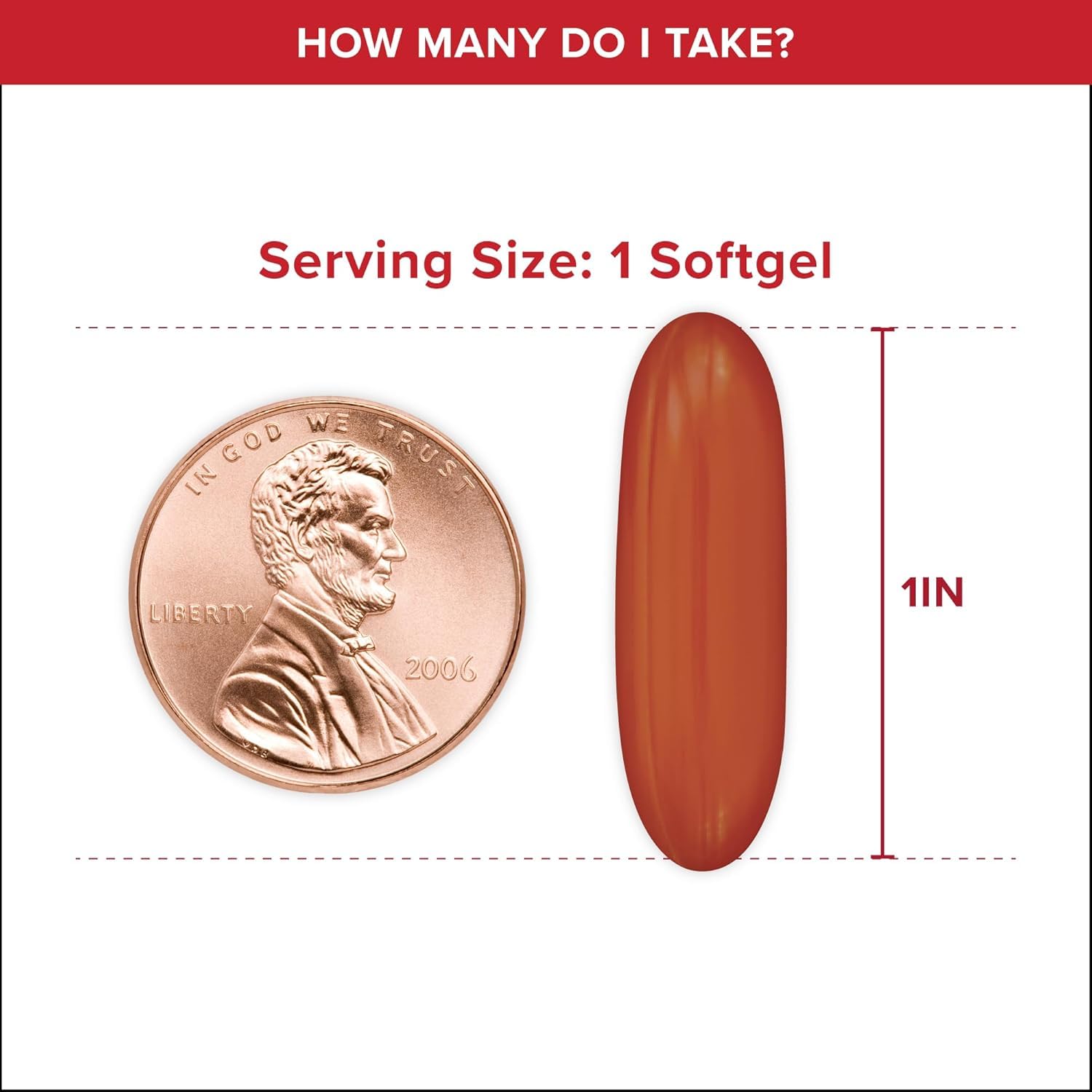 Hand holding Qunol softgels to show serving size and portability