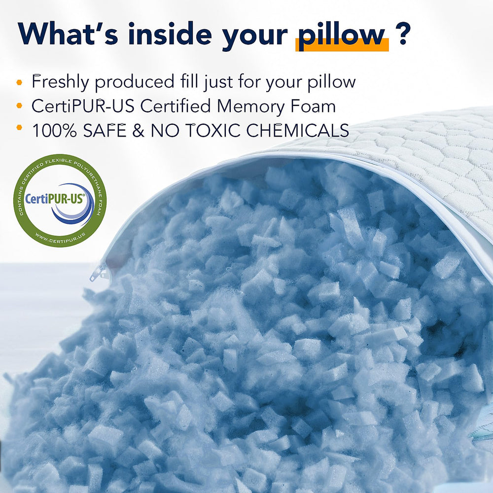 QUTOOL CertiPUR-US label close-up showing certified foam safety benefit