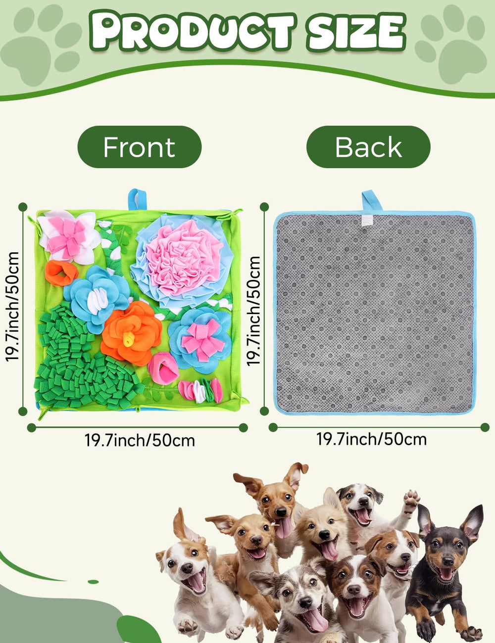Qxsnuvvlg dog foraging on mat demonstrating slowed feeding and engagement