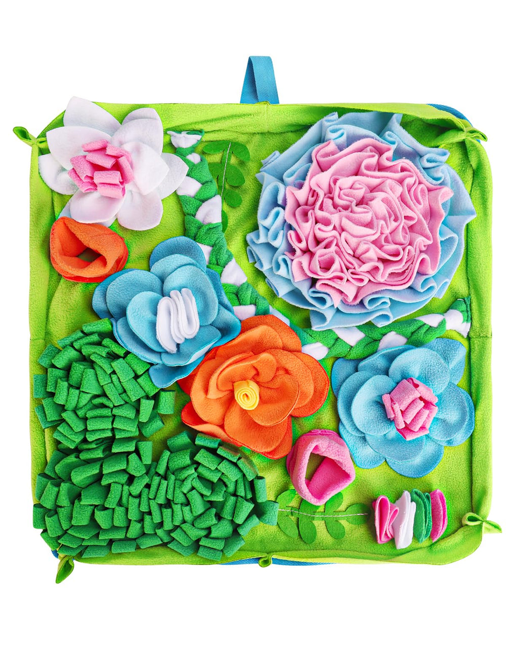 Qxsnuvvlg front view of snuffle mat showing layout and enrichment benefit