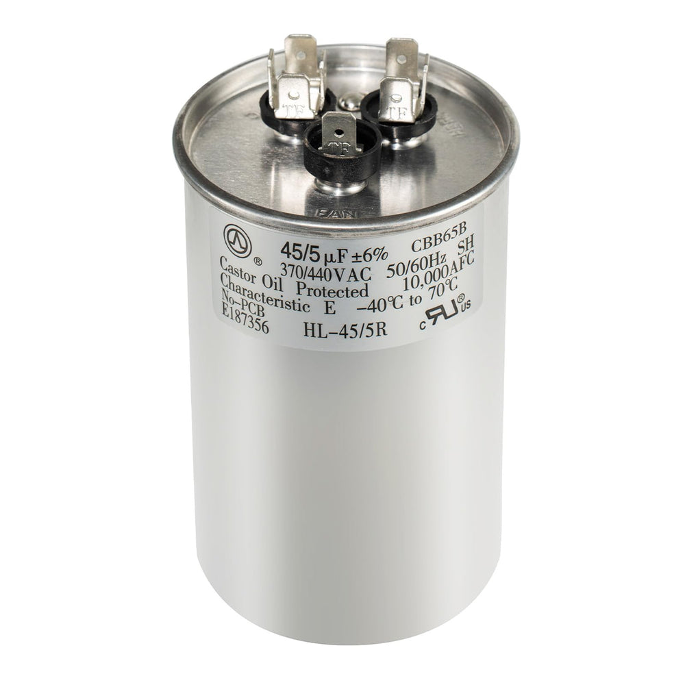 QYCKFIXR capacitor front label showing capacitance and voltage benefit