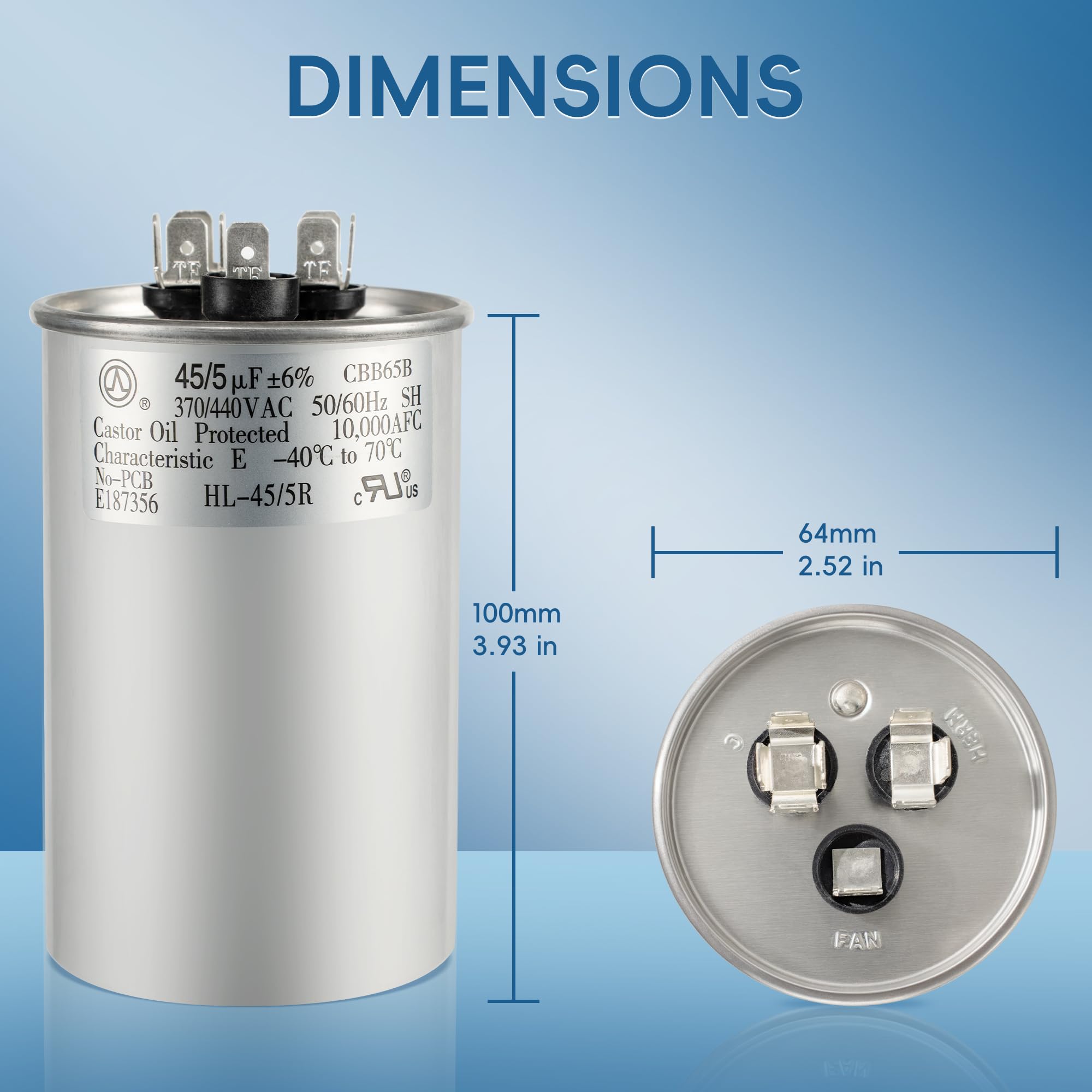 QYCKFIXR capacitor installed in HVAC unit demonstrating direct replacement benefit