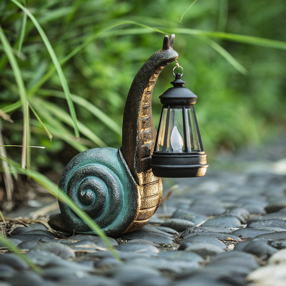 QZJDDZSW snail next to a hand to show compact 4.7 by 3.2 by 8.3 inch scale