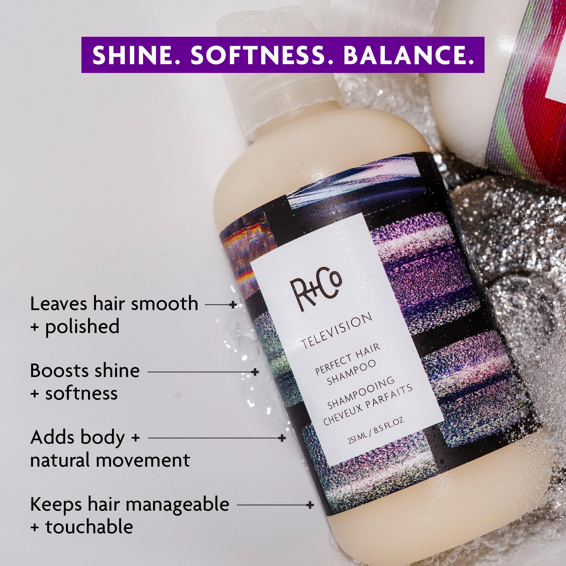 R+Co back label with ingredients and usage directions for clarity