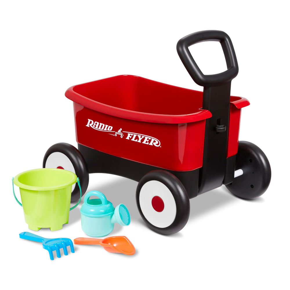 Radio Flyer front view wagon showing sturdy frame and bright red finish for joyful play
