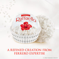Raffaello open tin and individually wrapped pieces ready to share for convenience